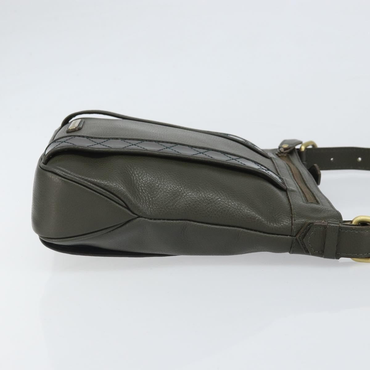 Burberry Vintage Leather Khaki Leather Shoulder Bag Bag (Pre-Owned)