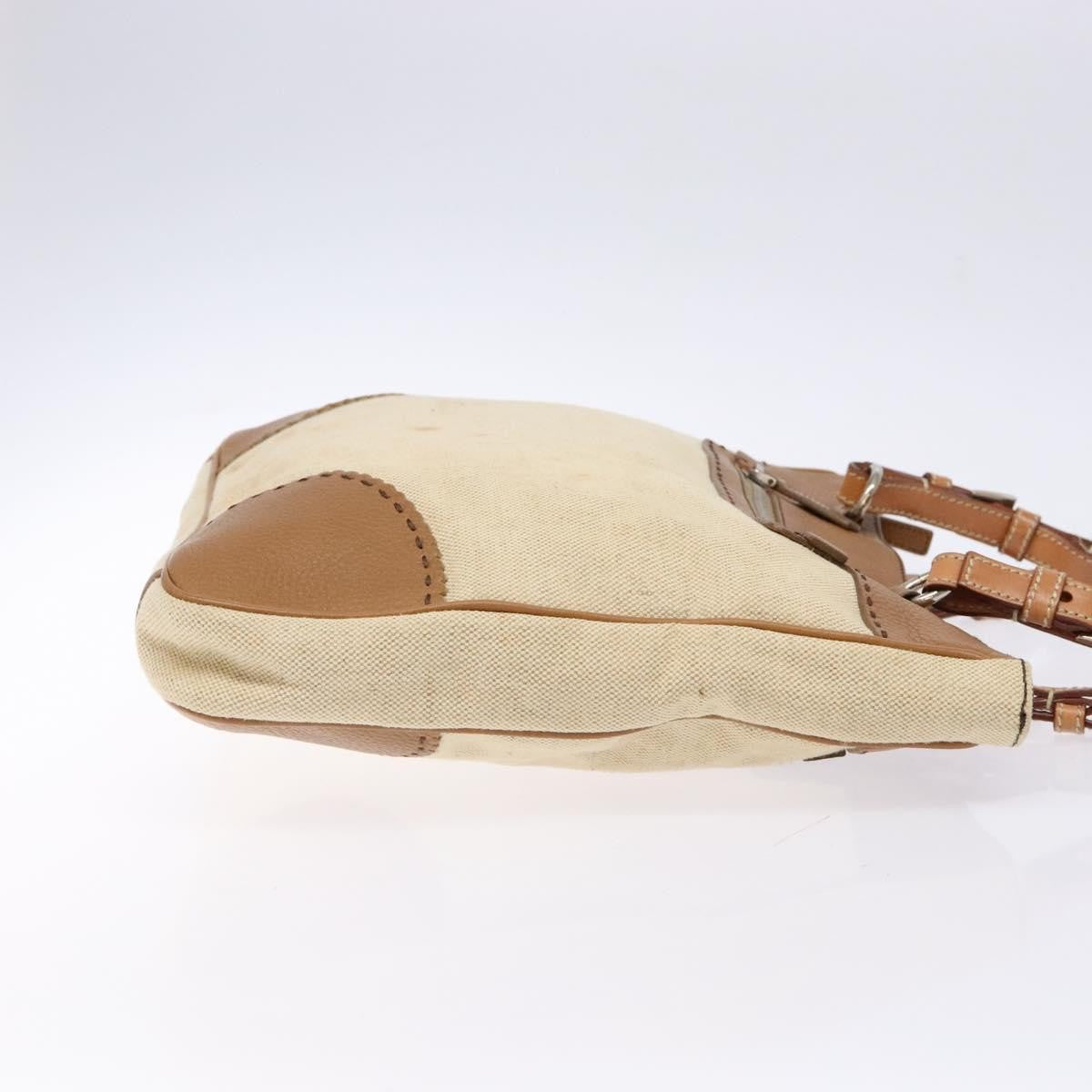 Prada Vintage Convertible Tote Canvas And Leather Beige Canvas Tote Bag Bag (Pre-Owned)