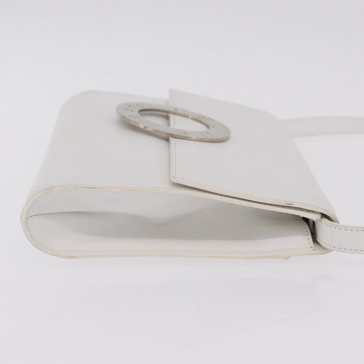 Celine Vintage Circle Logo Leather White Leather Crossbody Bag Bag (Pre-Owned)