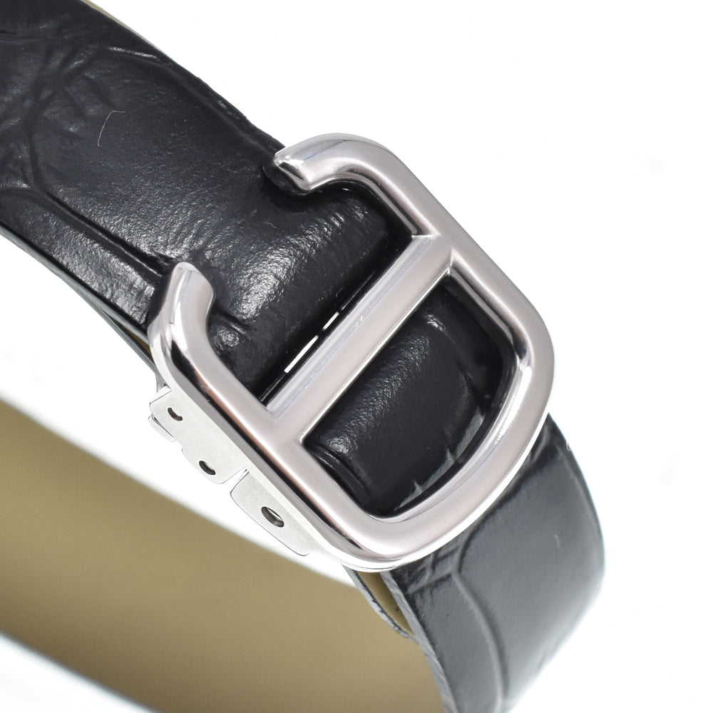 Cartier Tank Americaine Quartz Stainless Steel And Alligator Watch (Pre-Owned)