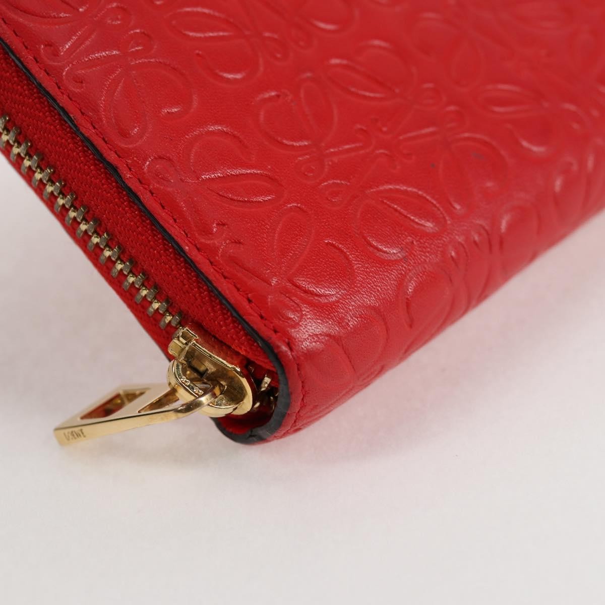 Loewe Anagram Leather Red Leather Wallets Accessory (Pre-Owned)