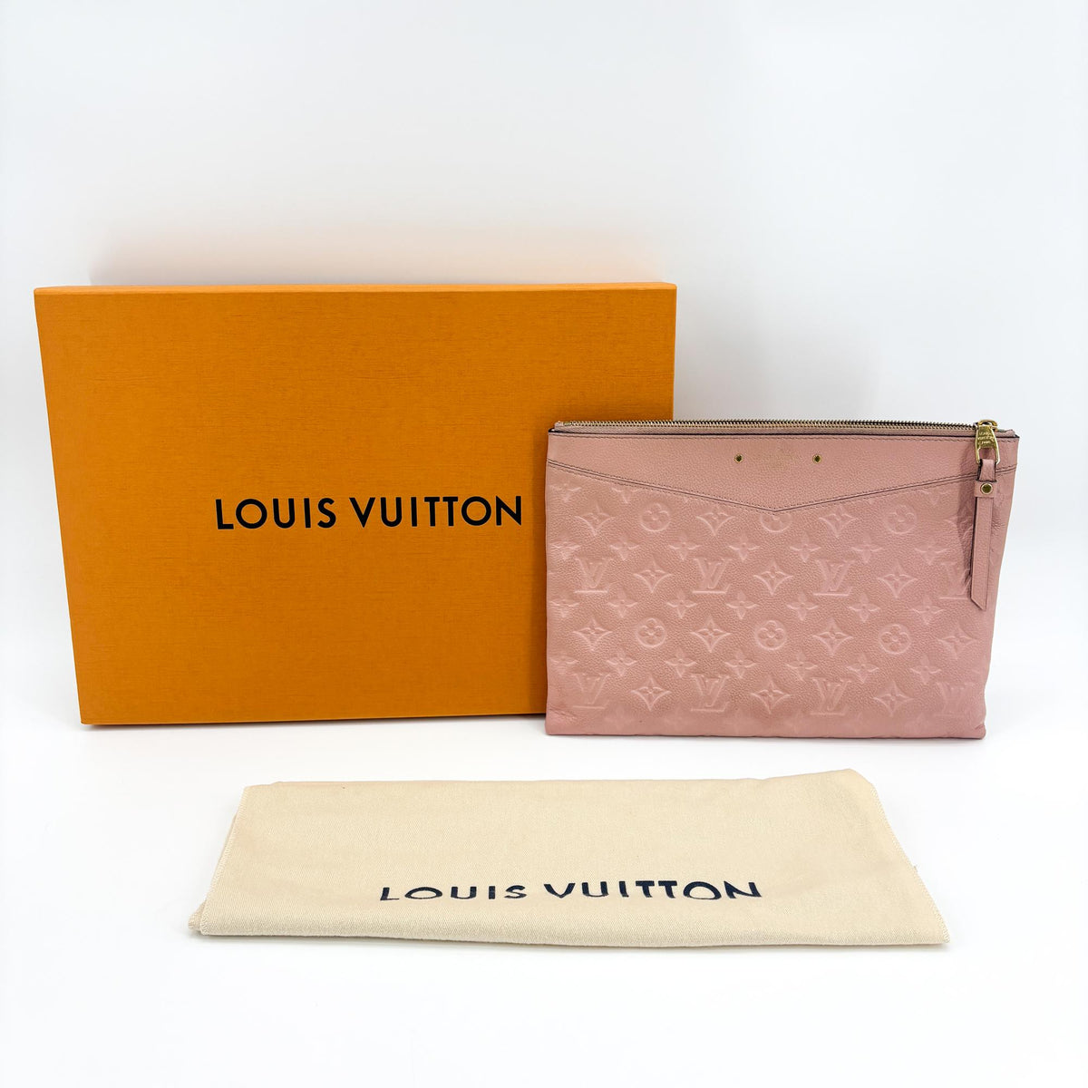 Louis Vuitton Daily Pouch Monogram Empreinte Leather Pink Leather Clutche & Pouche Bag (Pre-Owned)