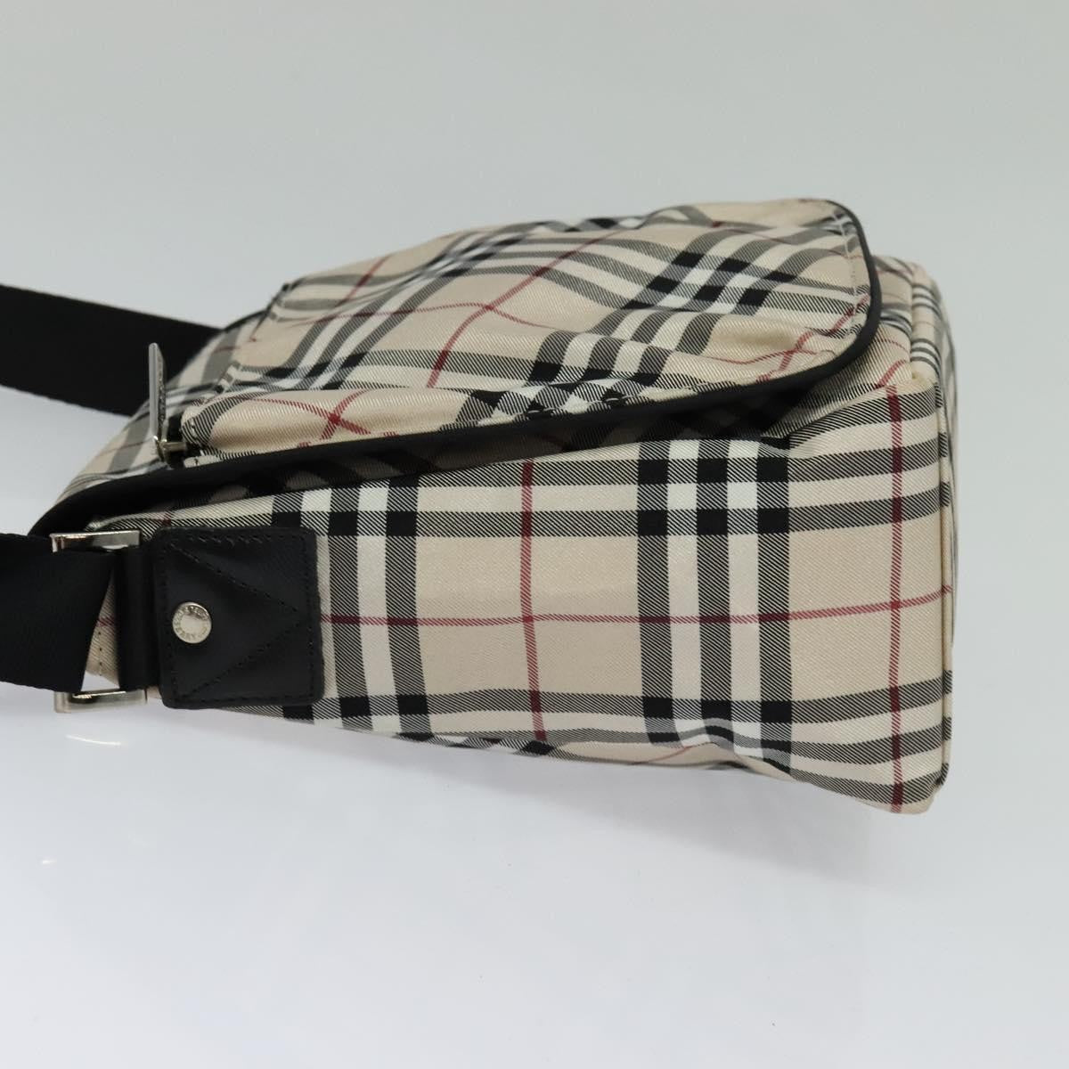 Burberry Nova Check Blue Label Nylon Beige Nylon Shoulder Bag Bag (Pre-Owned)