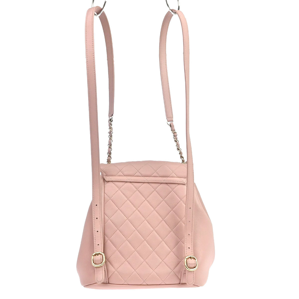 Chanel Duma Drawstring Quilted Leather Pink Leather Backpack Bag (Pre-Owned)