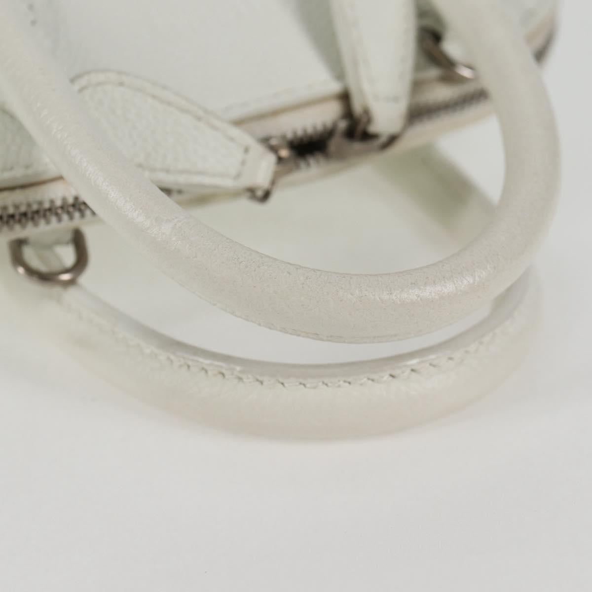Balenciaga Logo Ville Leather White Leather Handbag (Pre-Owned)