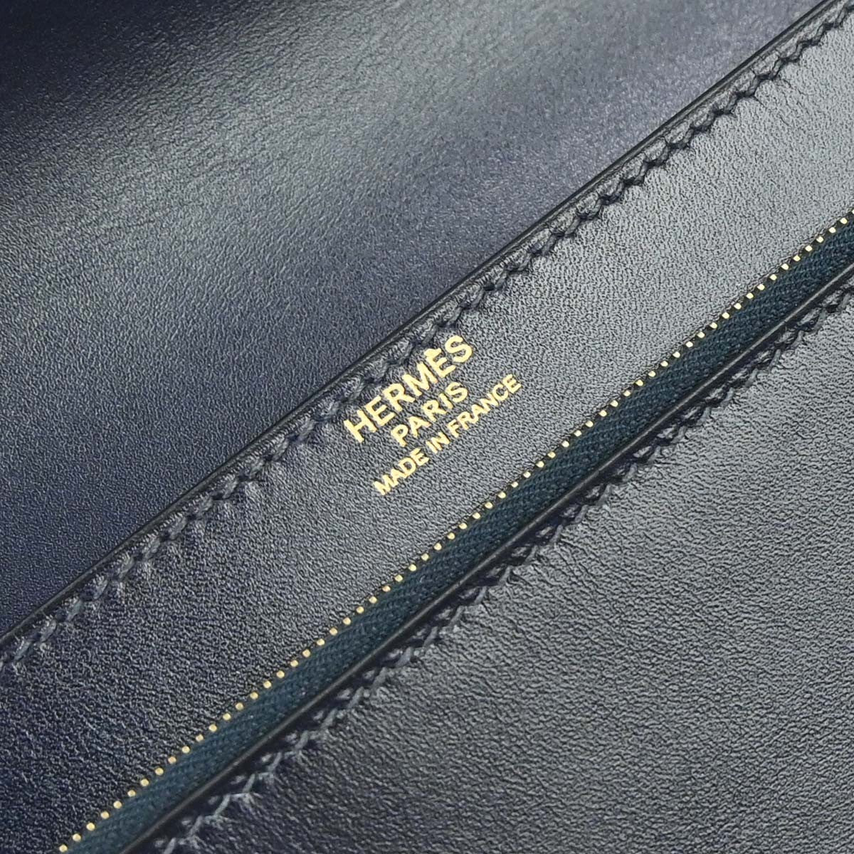 Hermes Jet Clutch Box Calf Navy Leather Clutche & Pouche Bag (Pre-Owned)