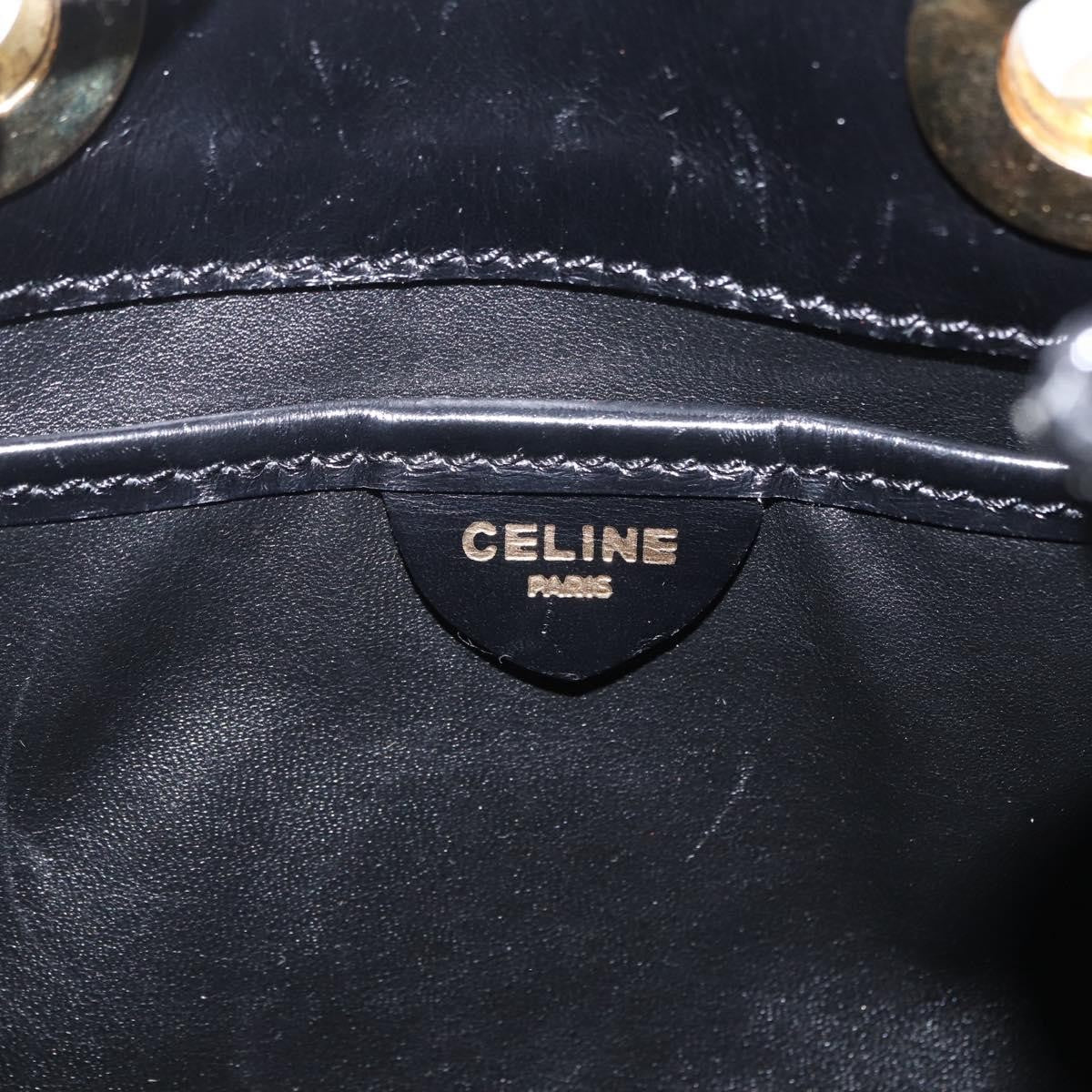 Celine Shoulder Leather Black Leather Shoulder Bag Bag (Pre-Owned)