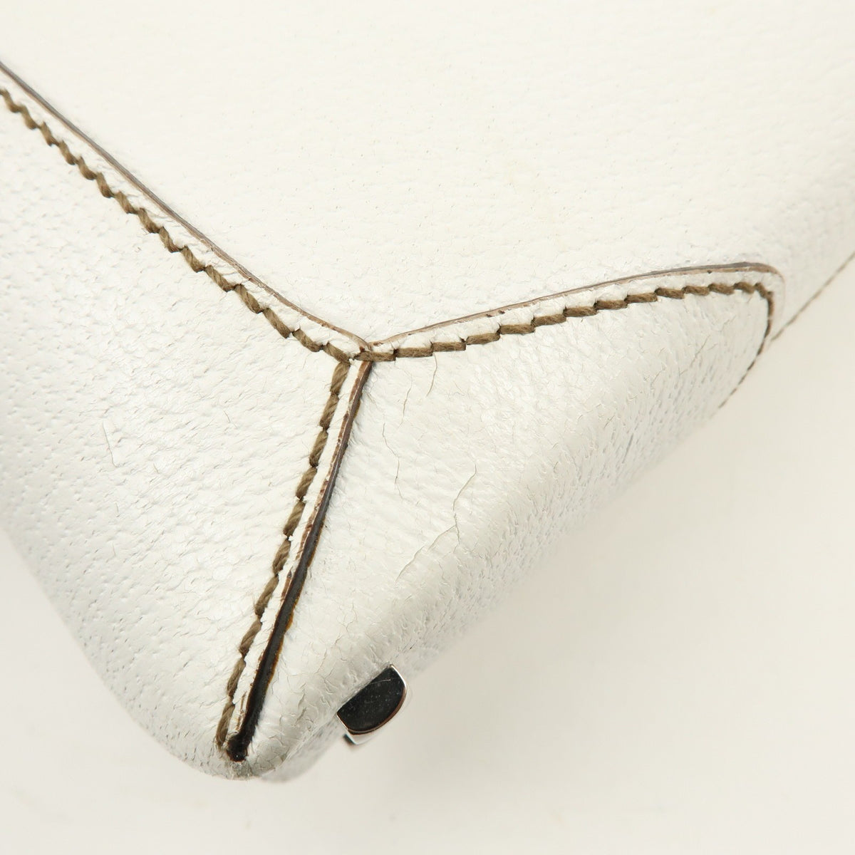 Salvatore Ferragamo Shoulder Bag Leather White Leather Shoulder Bag Bag (Pre-Owned)