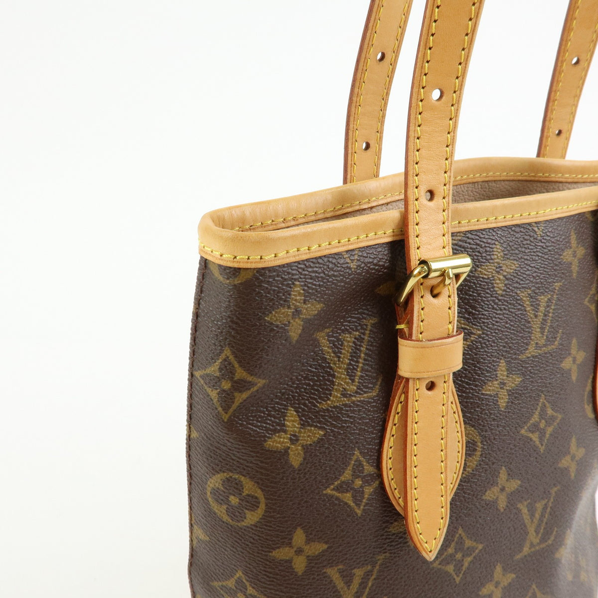 Louis Vuitton Petit Bucket Monogram Canvas Brown Canvas Handbag (Pre-Owned)