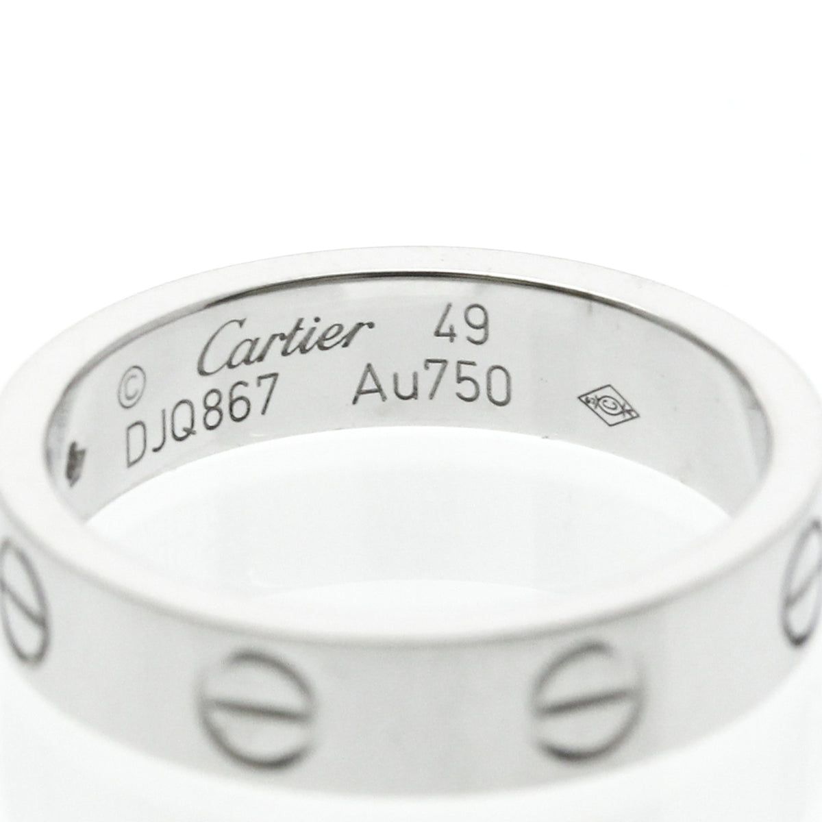 Cartier Love Wedding Band 1 Diamond 18K White Gold With Diamond Silver White_Gold Ring Jewelry (Pre-Owned)