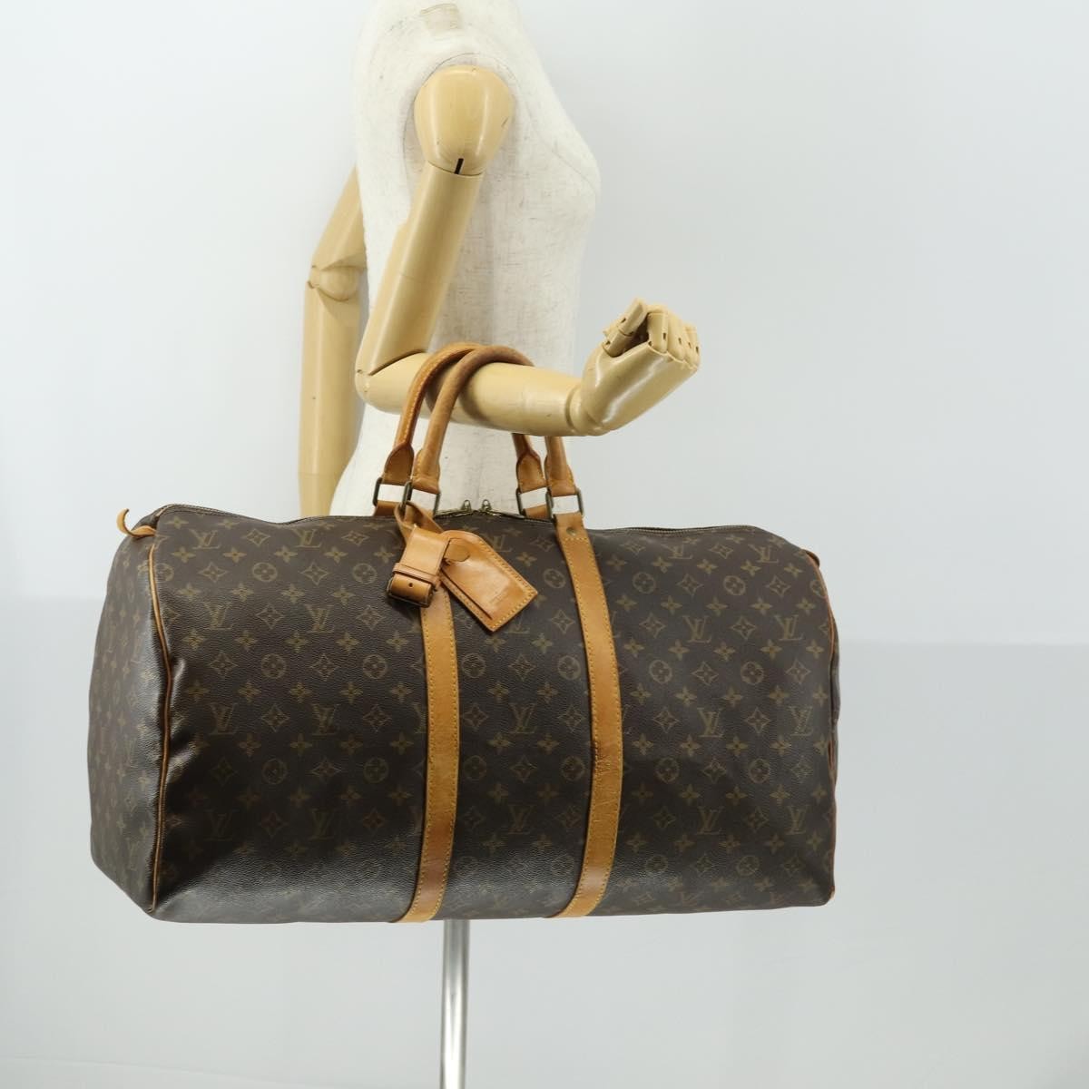 Louis Vuitton Keepall Monogram Canvas Brown Canvas Travel Bag Bag (Pre-Owned)