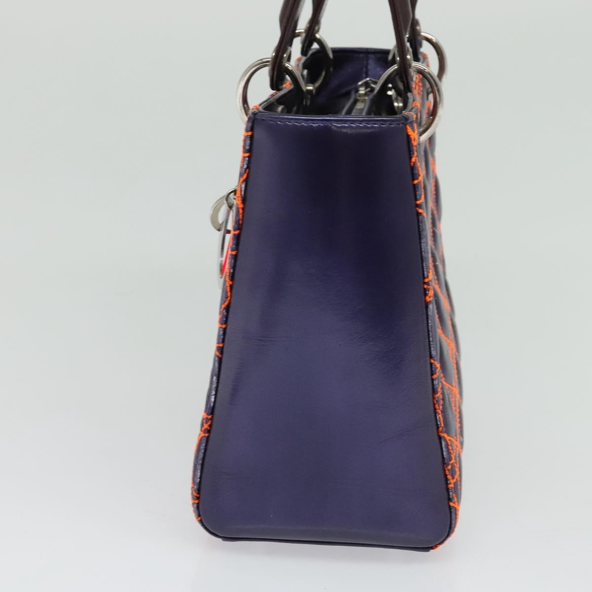Christian Dior Lady Dior Purple Leather Handbag (Pre-Owned)