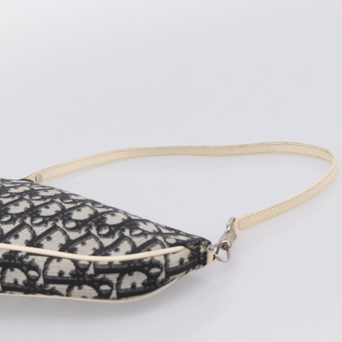 Christian Dior Vintage Saddle Diorissimo Canvas Gray Canvas Handbag (Pre-Owned)