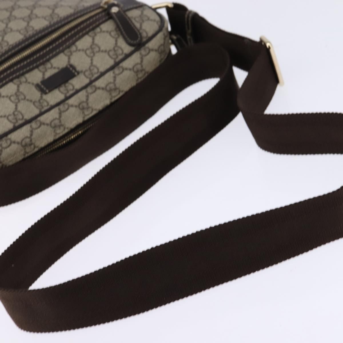 Gucci Front Zip Messenger Gg Coated Canvas Beige Canvas Crossbody Bag Bag (Pre-Owned)