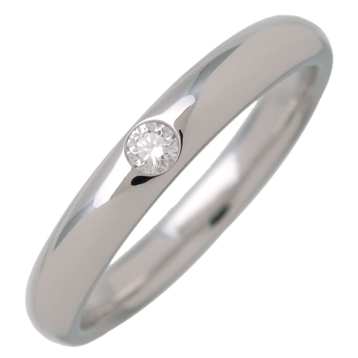 Harry Winston Single Diamond Band Platinum With Diamond Silver Platinum Ring Jewelry (Pre-Owned)