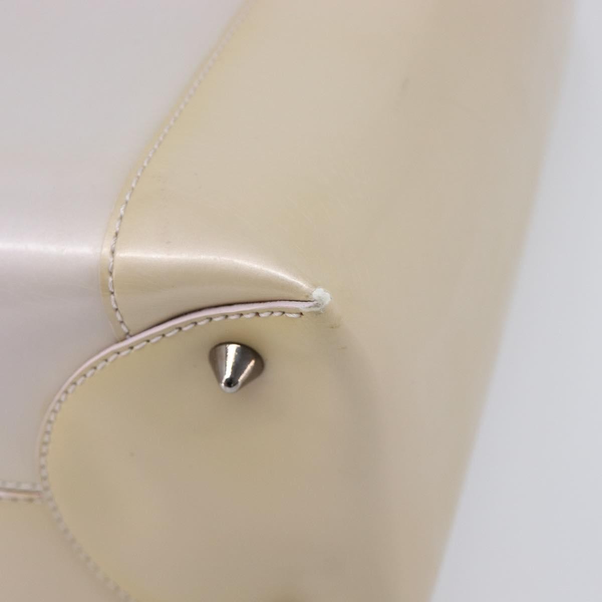 Christian Dior Pearl Lady Dior Patent Leather Beige Patent_Leather Handbag (Pre-Owned)