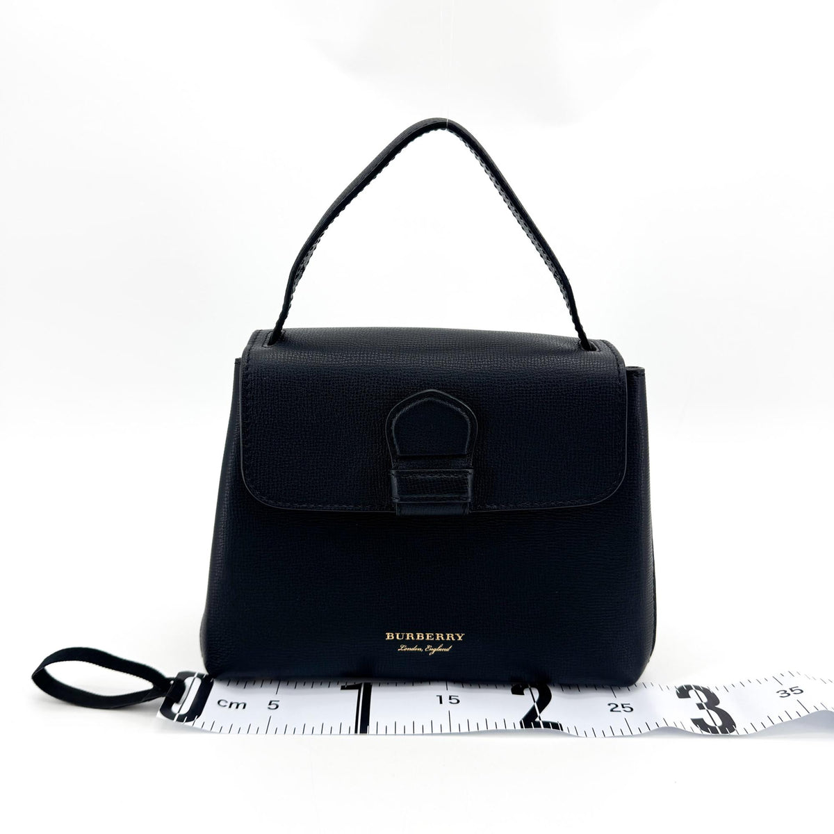Burberry Camberley Top Handle Leather Black Leather Handbag (Pre-Owned)