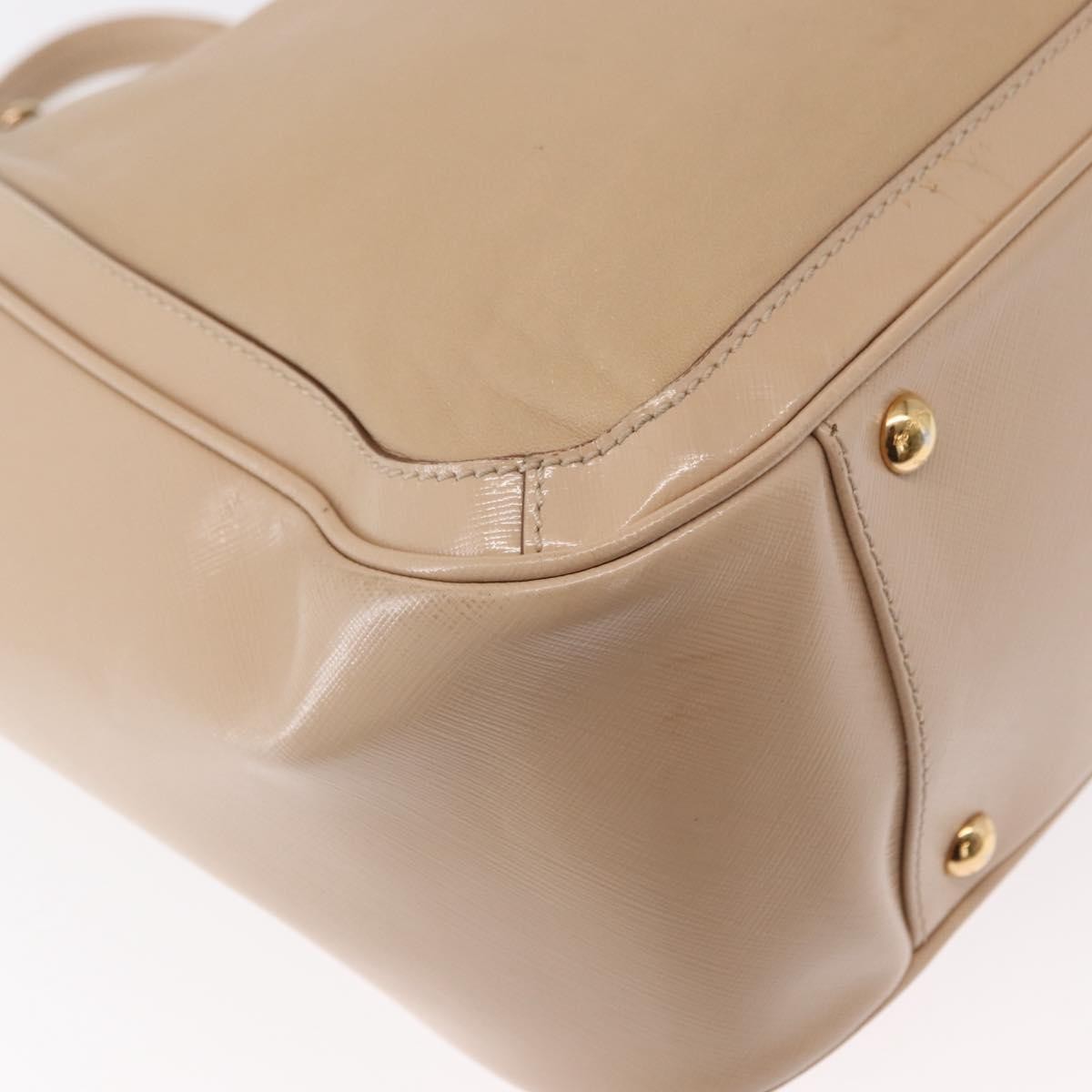 Salvatore Ferragamo Betulla Chain Leather Beige Leather Tote Bag Bag (Pre-Owned)
