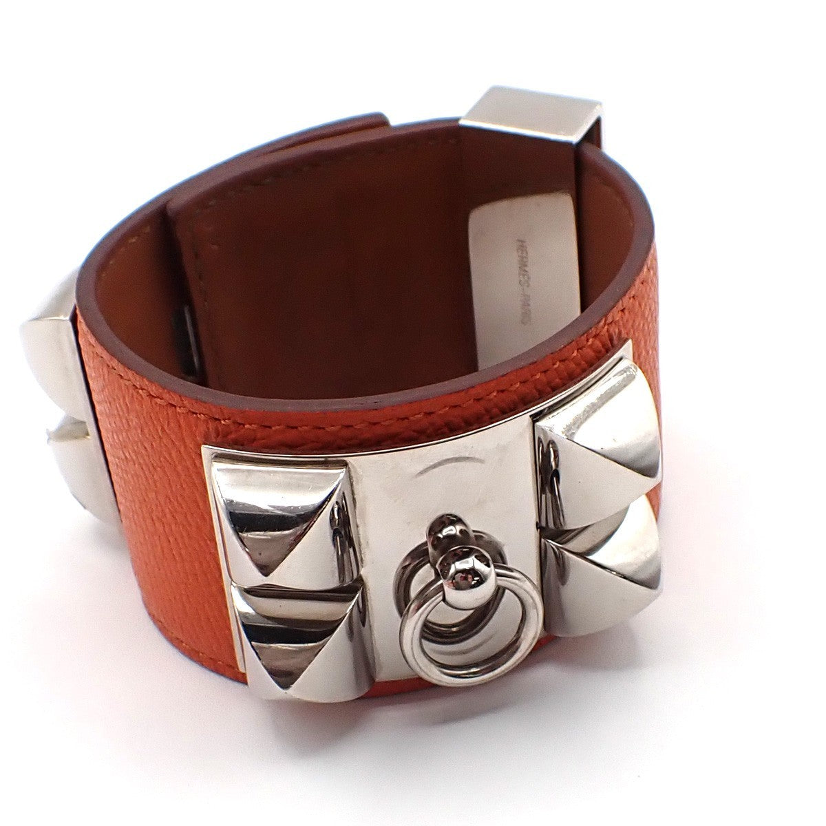 Hermes Collier De Chien Leather Orange Leather Bracelet Jewelry (Pre-Owned)