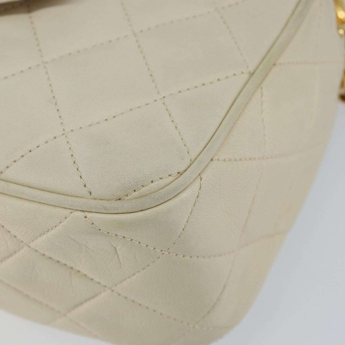 Chanel Vintage Front Pocket Camera Quilted Lambskin Beige Leather Shoulder Bag Bag (Pre-Owned)