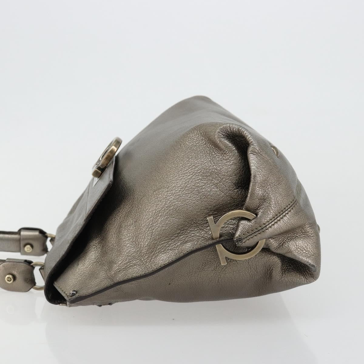 Salvatore Ferragamo Sofia Satchel Leather Silver Leather Handbag (Pre-Owned)