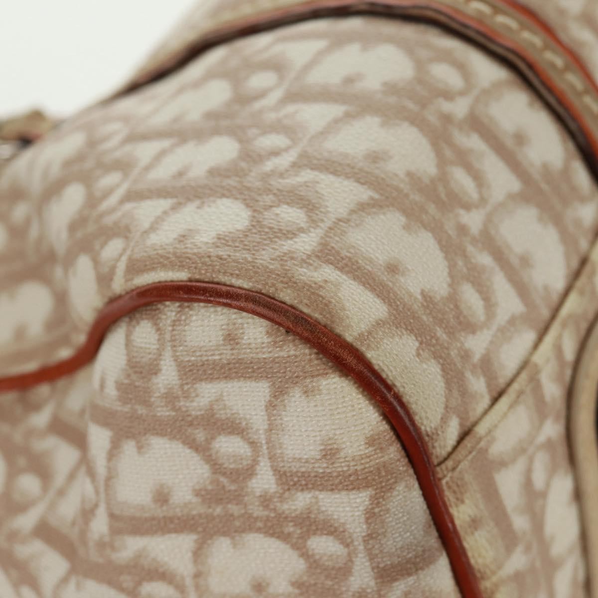 Christian Dior Vintage Trotter Romantique Boston Diorissimo Coated Canvas Beige Canvas Handbag (Pre-Owned)