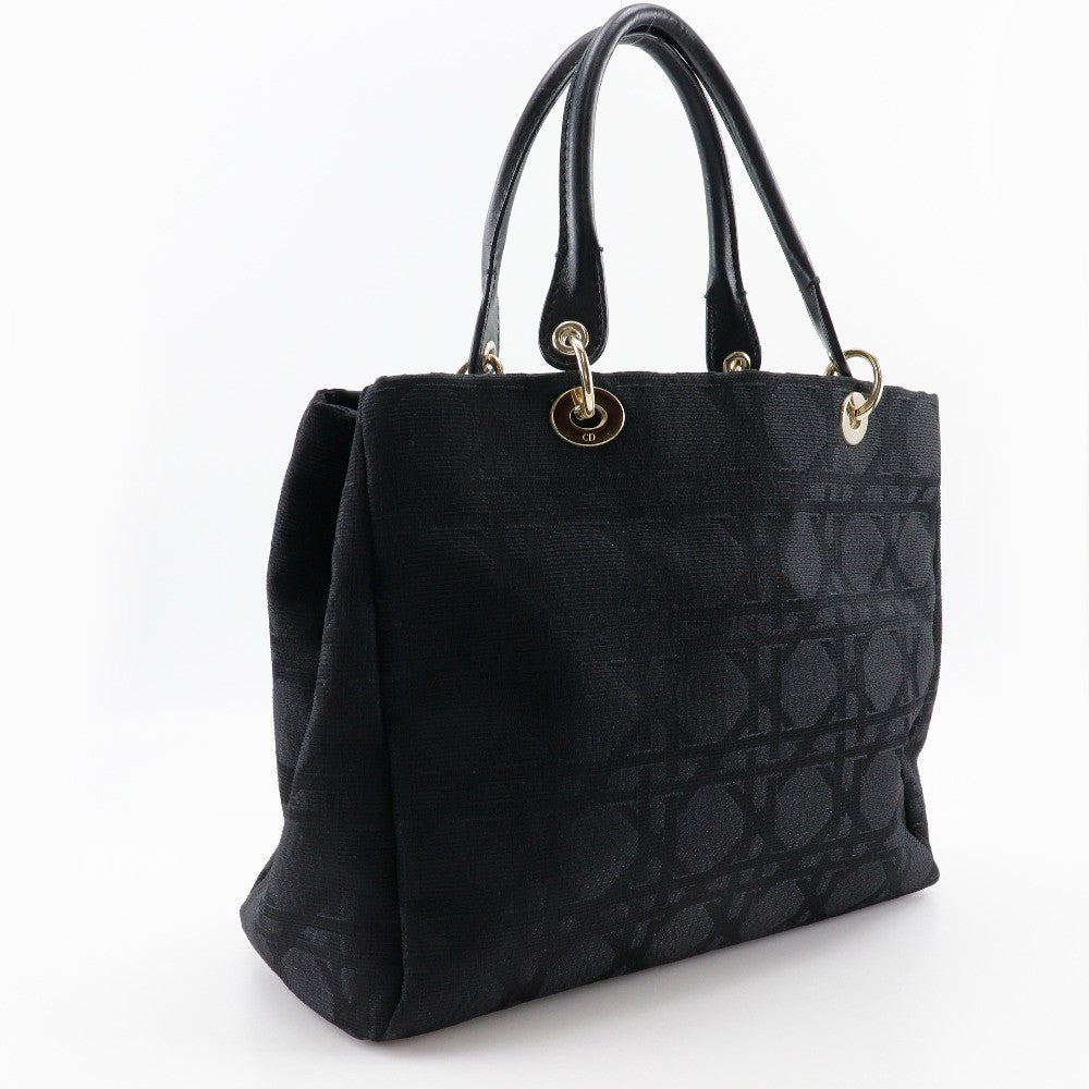 Christian Dior Lady Cannage Matelassé Black Canvas Tote Bag Bag (Pre-Owned)