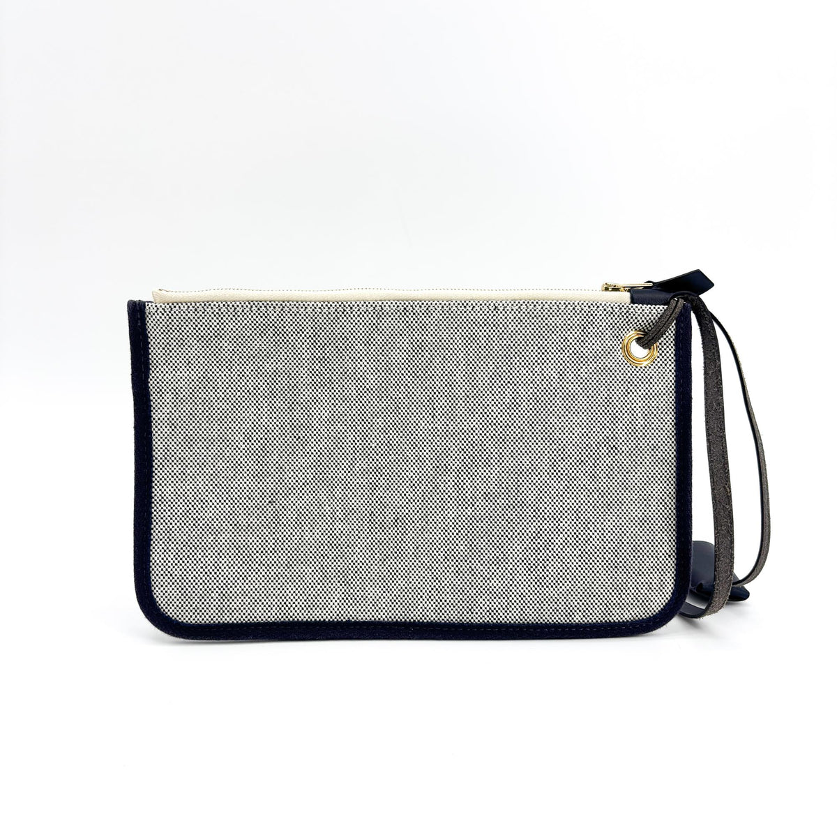 Hermes Herbag Zip Circuit 24 Vache Hunter And Leather White Canvas Handbag (Pre-Owned)