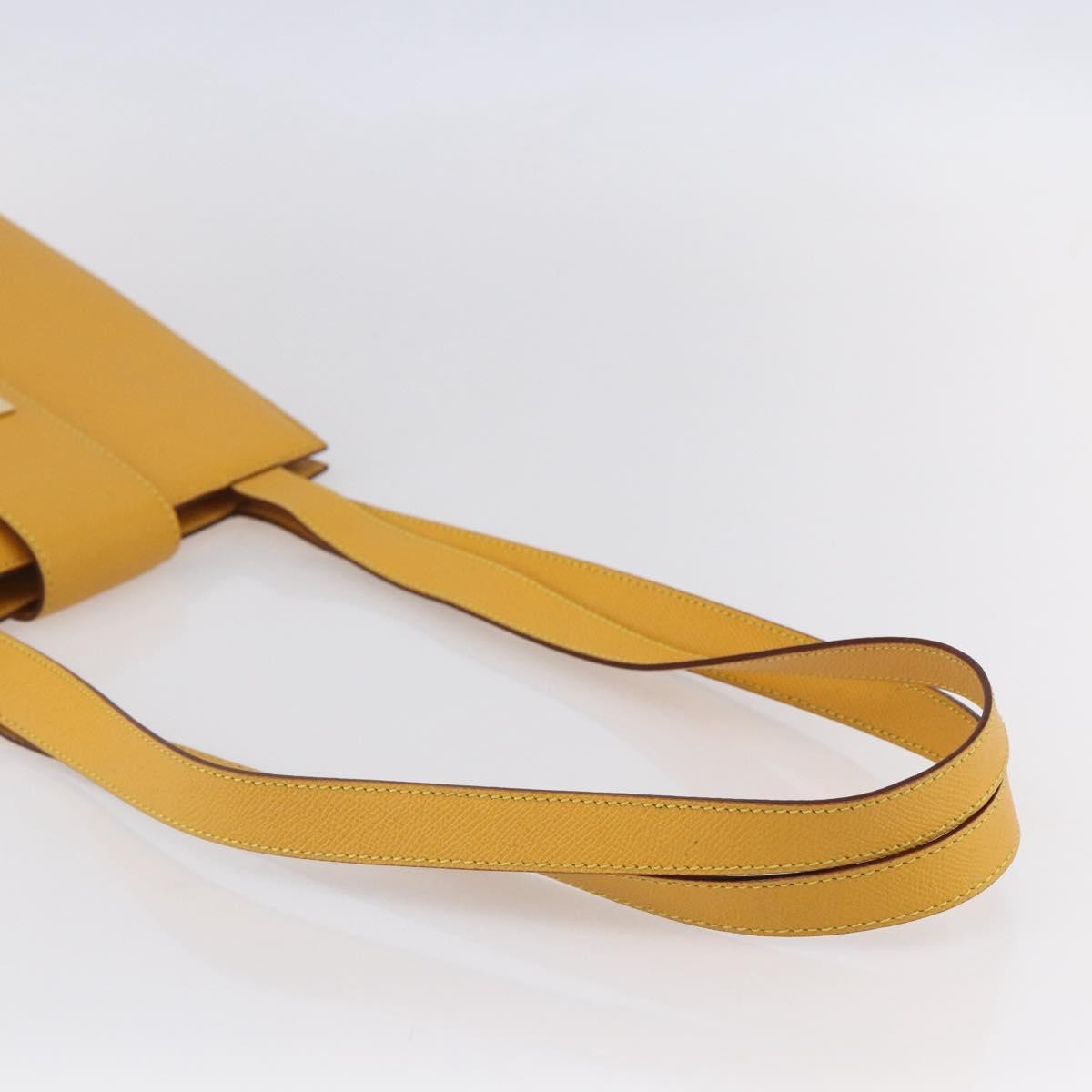 Celine Vintage Leather Yellow Leather Shoulder Bag Bag (Pre-Owned)