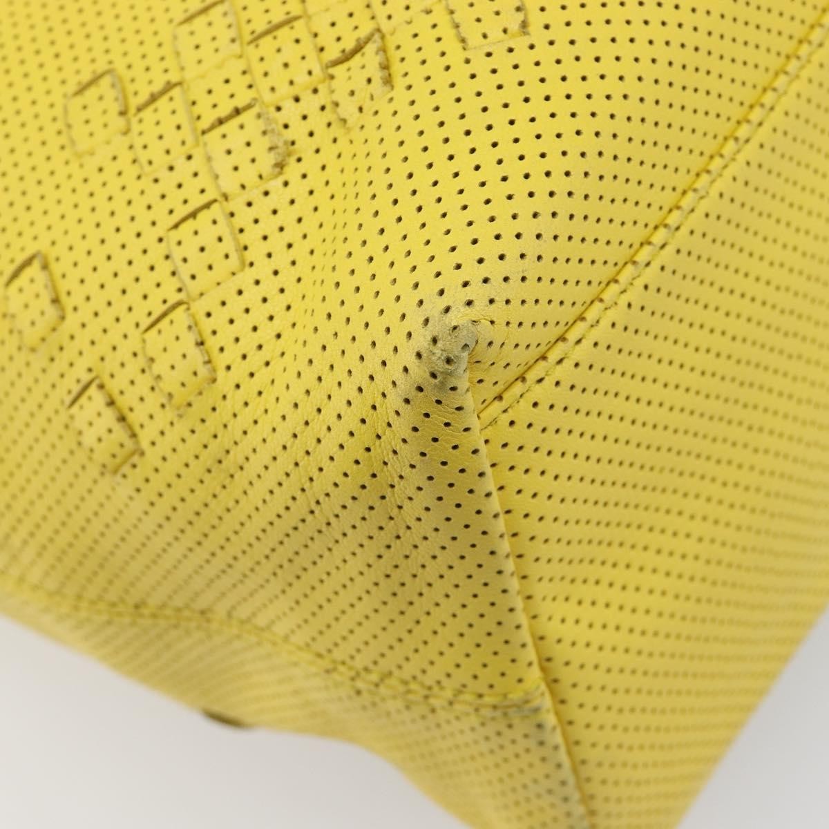 Bottega Veneta Tote Perforated Intrecciato Yellow Leather Tote Bag Bag (Pre-Owned)