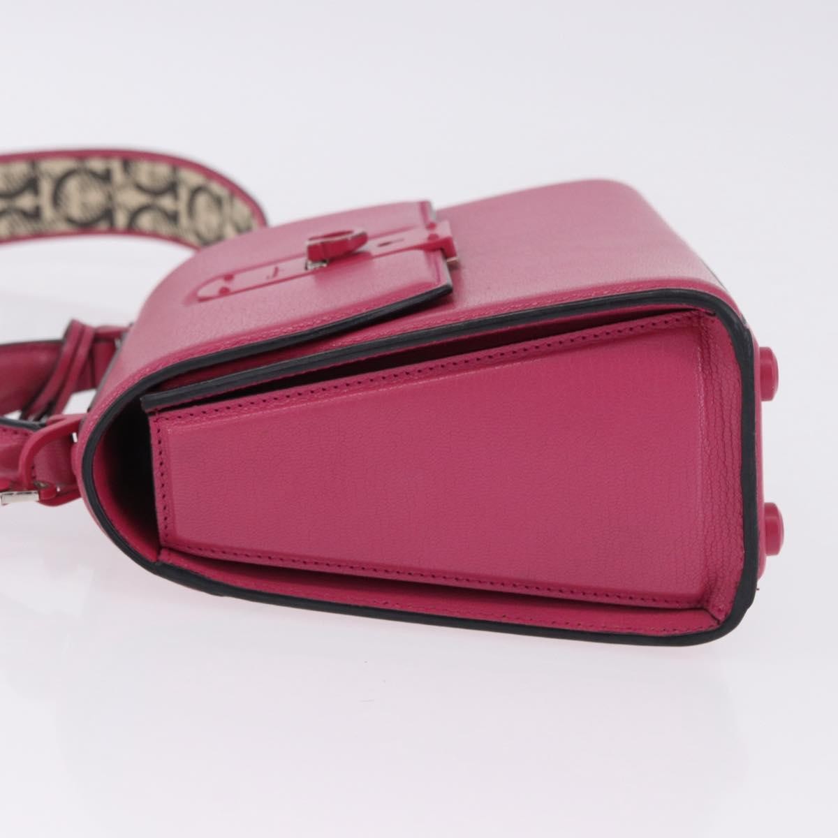 Salvatore Ferragamo Boxyz Top Handle Leather Pink Leather Handbag (Pre-Owned)