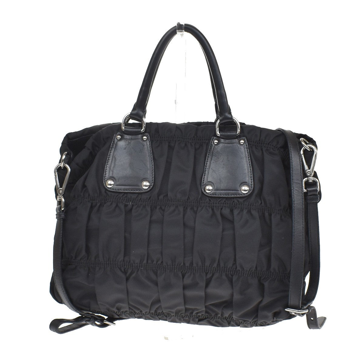 Prada Gaufre Shopping Tessuto Black Nylon Tote Bag Bag (Pre-Owned)