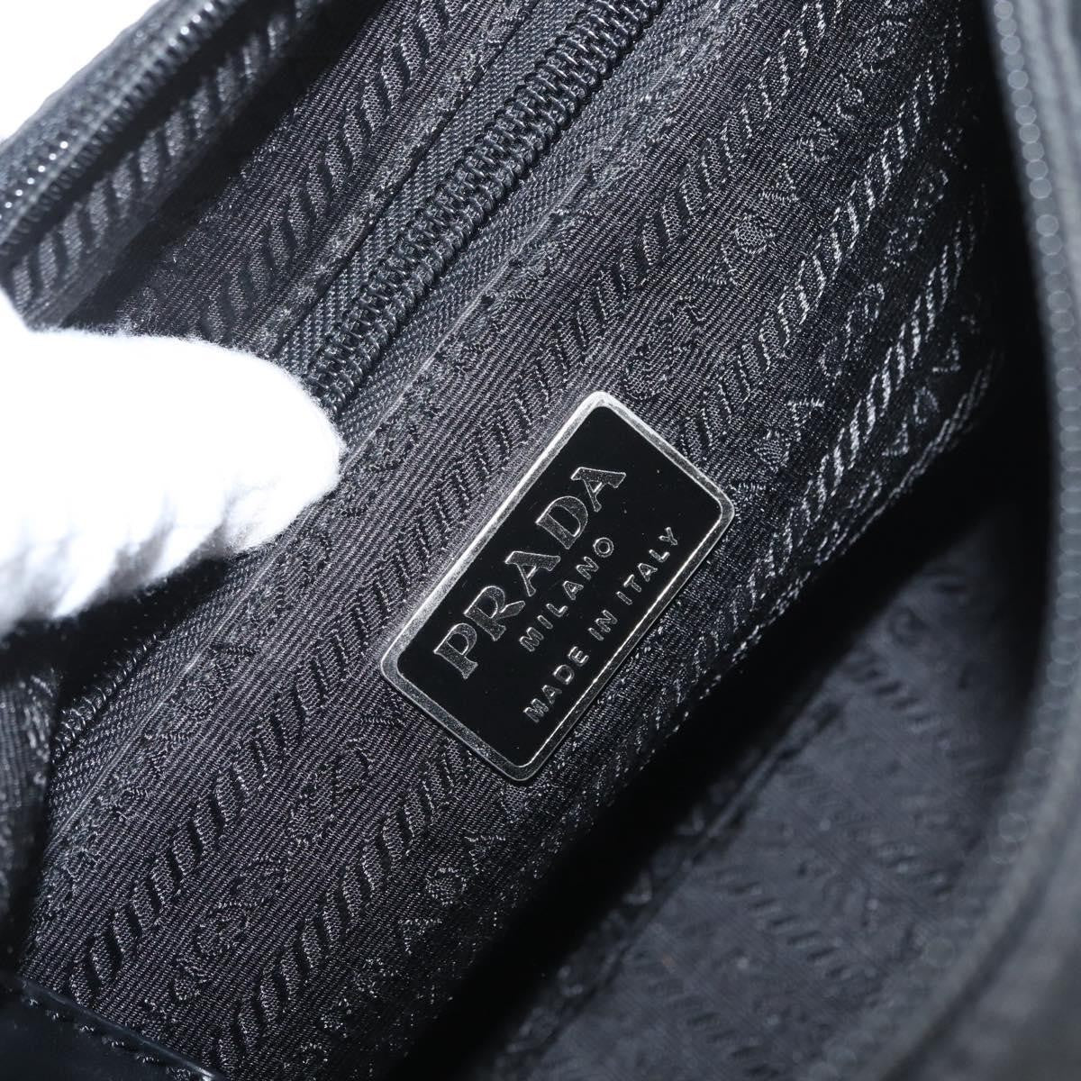 Prada Front Zip Tessuto Black Nylon Shoulder Bag Bag (Pre-Owned)