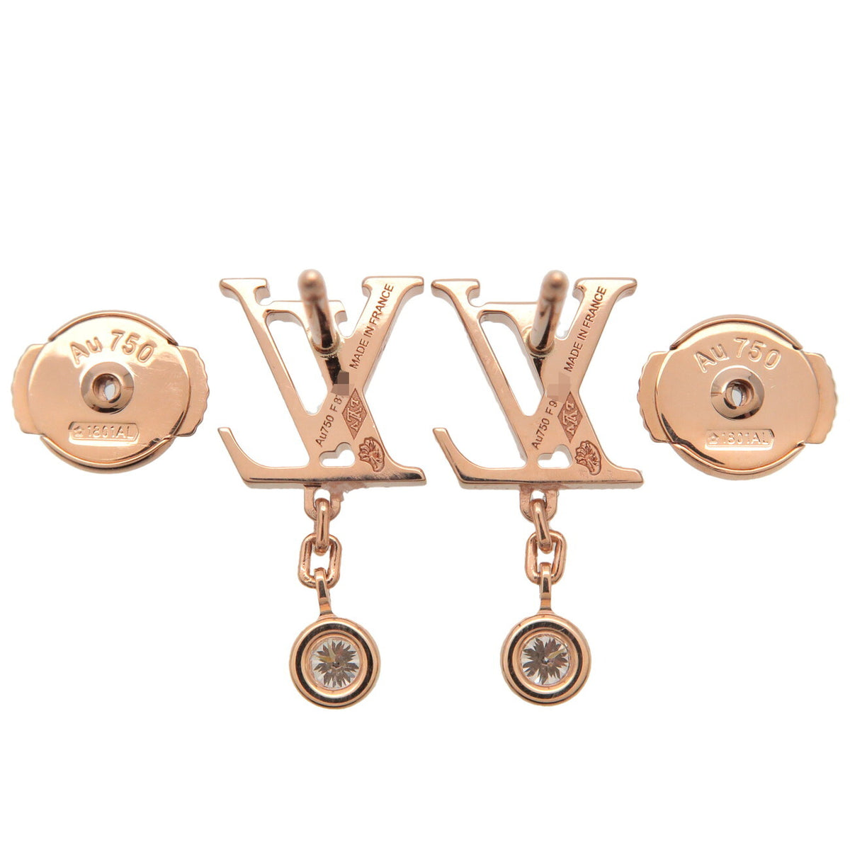 Louis Vuitton Idylle Blossom Lv Ear Stud 18K Yellow Gold With Diamond Gold Rose_Gold Earrings Jewelry (Pre-Owned)