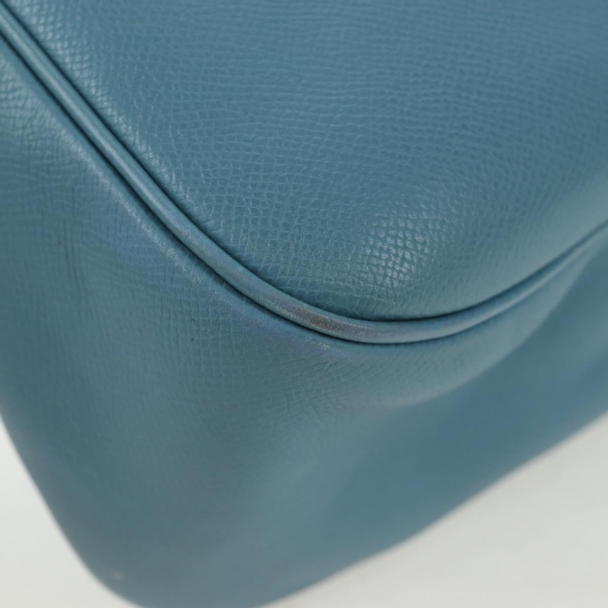 Hermes Trim Clemence Blue Leather Shoulder Bag Bag (Pre-Owned)