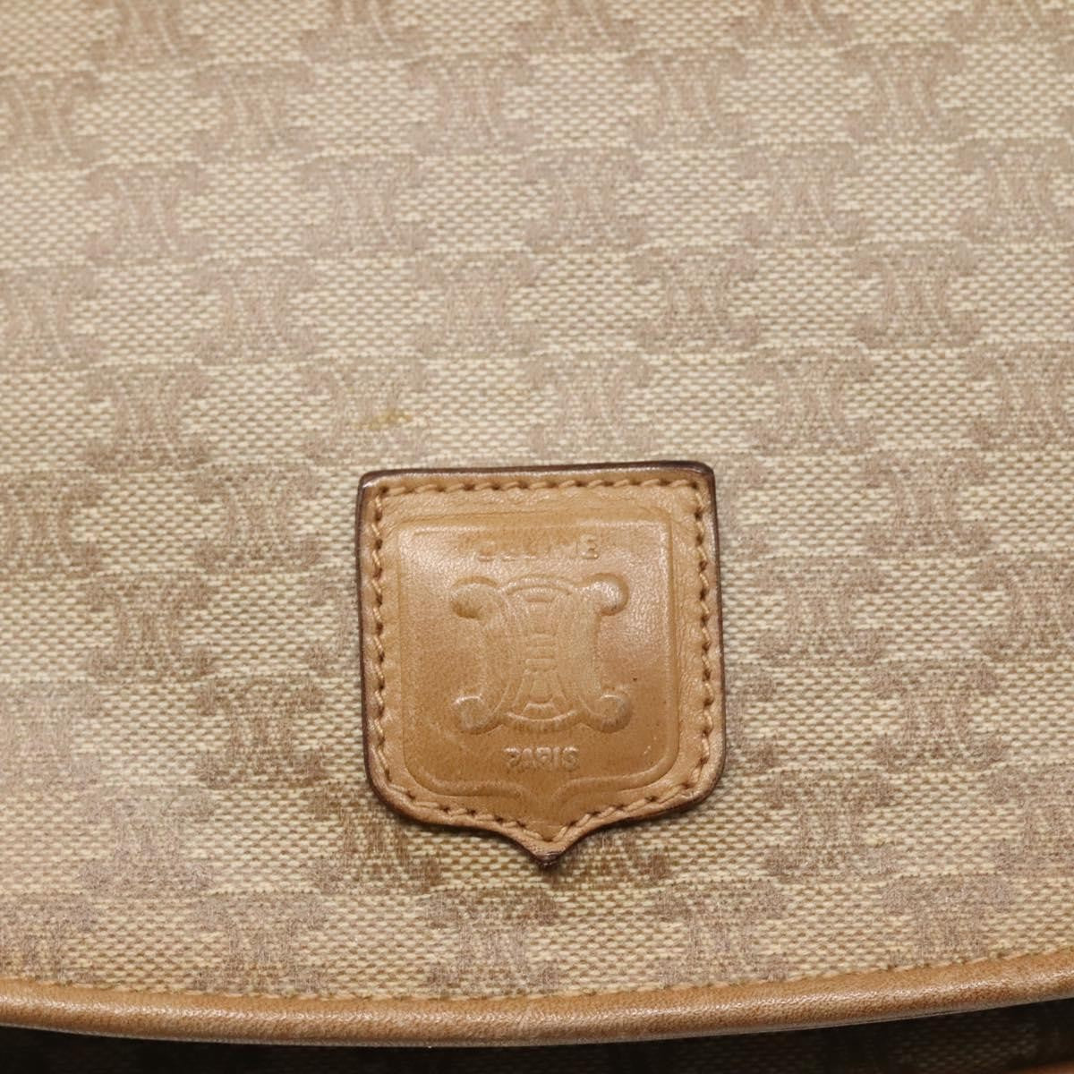 Celine Vintage Macadam Canvas And Leather Beige Canvas Shoulder Bag Bag (Pre-Owned)