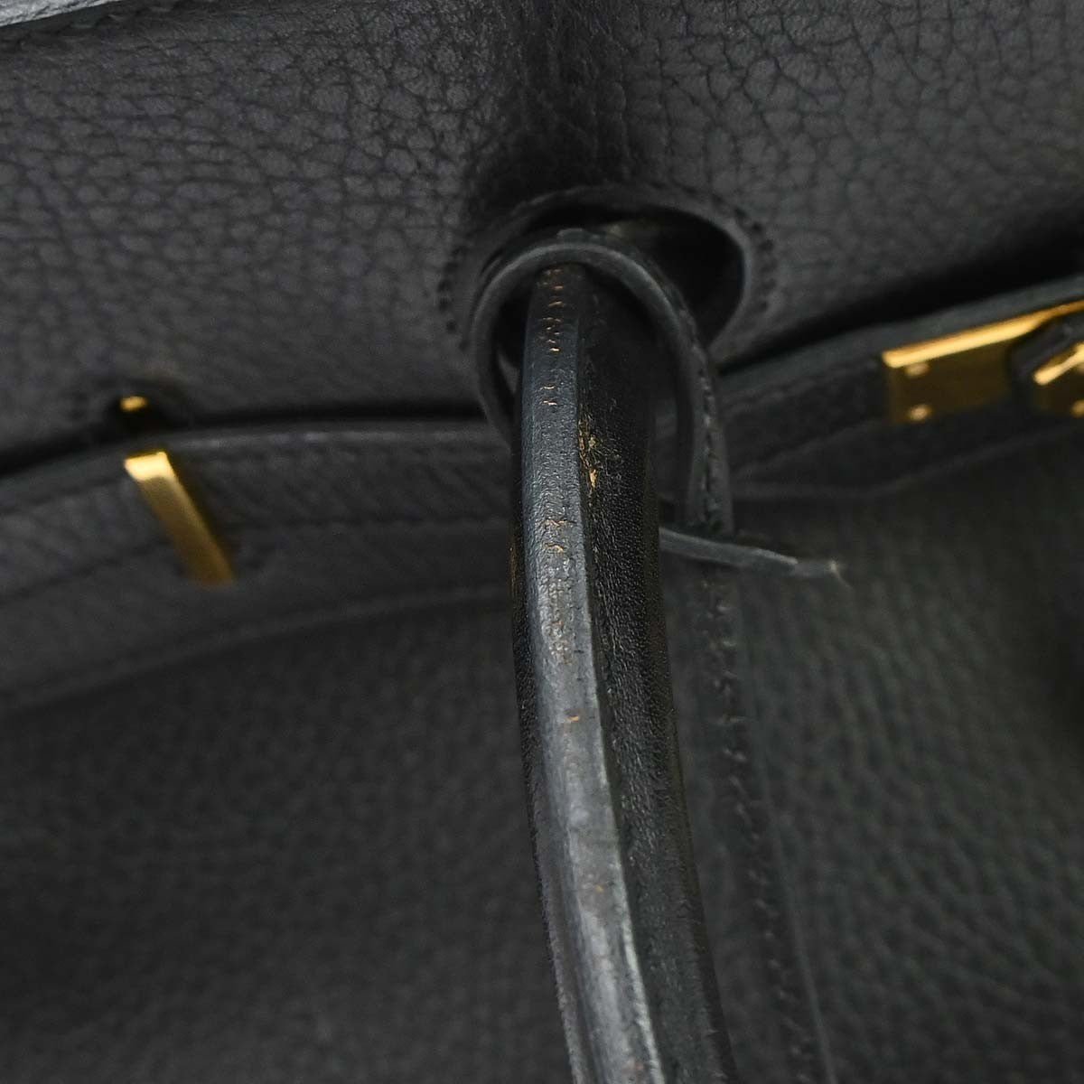 Hermes Birkin Black Ardennes With Gold Hardware Black Leather Handbag (Pre-Owned)