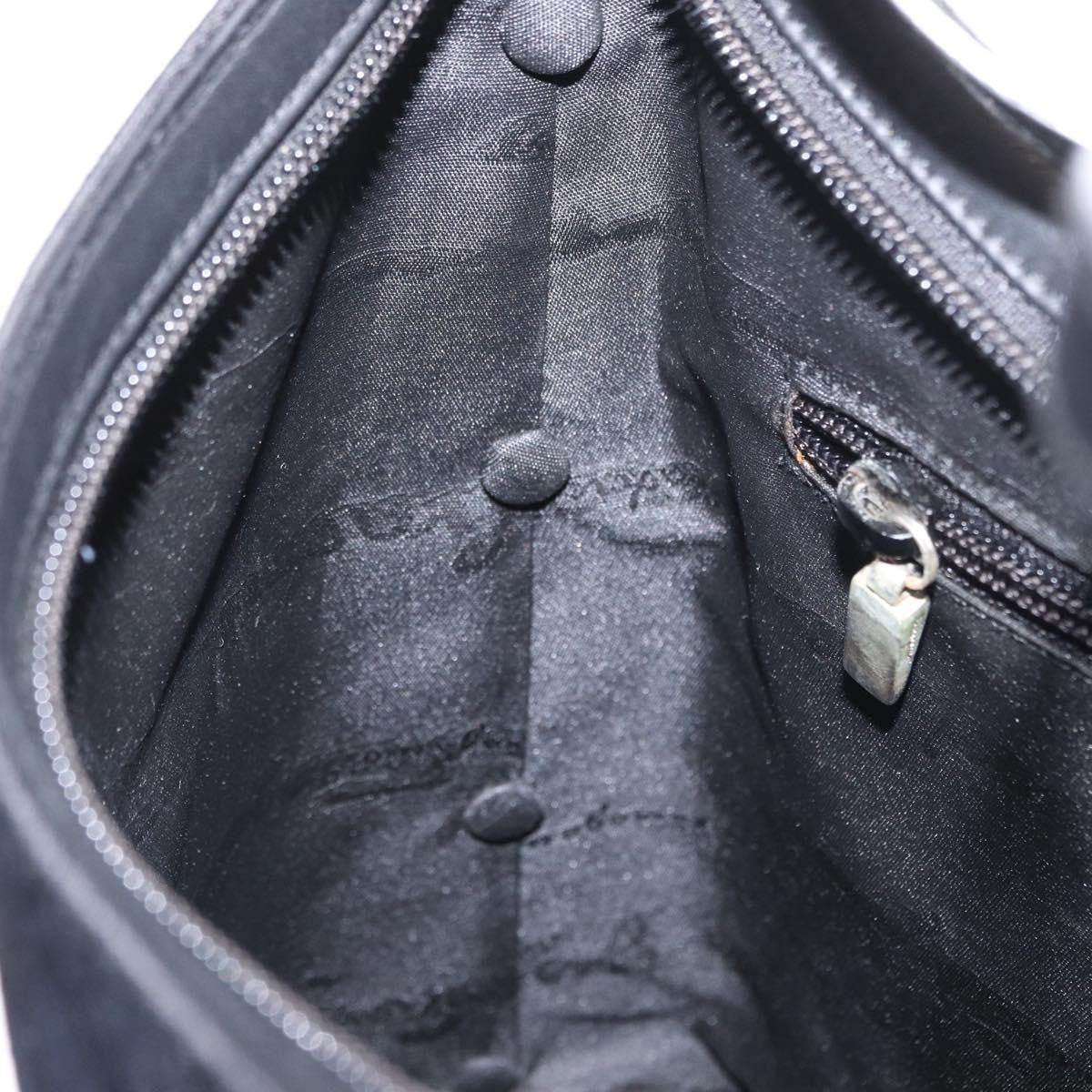Salvatore Ferragamo Vintage Canvas Black Canvas Shoulder Bag Bag (Pre-Owned)
