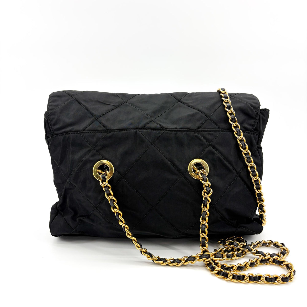 Prada Convertible Quilted Tessuto Black Nylon Shoulder Bag Bag (Pre-Owned)