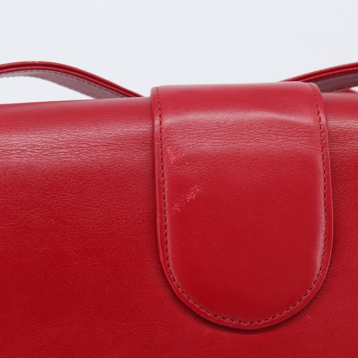 Saint Laurent Vintage Shoulder Bag Leather Red Leather Shoulder Bag Bag (Pre-Owned)
