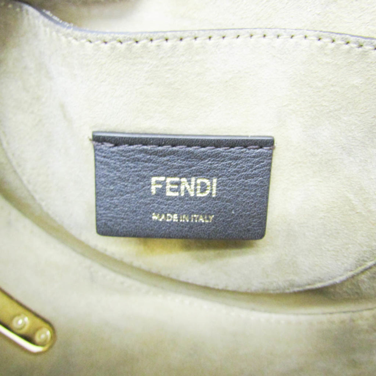 Fendi Moonlight Flap Leather With Plexiglass Detail White Leather Shoulder Bag Bag (Pre-Owned)