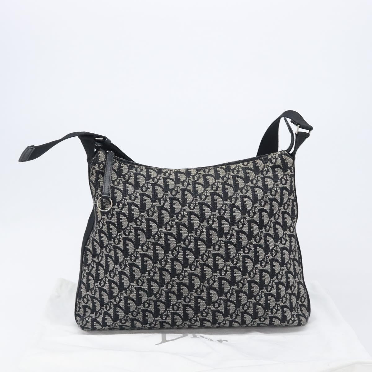 Christian Dior Vintage Trotter Messenger Diorissimo Canvas Gray Canvas Handbag (Pre-Owned)