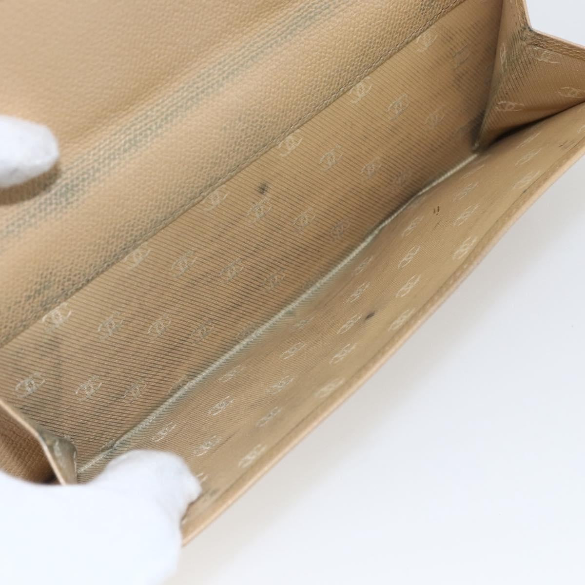 Chanel Coco Bouton Leather Beige Leather Wallets Accessory (Pre-Owned)