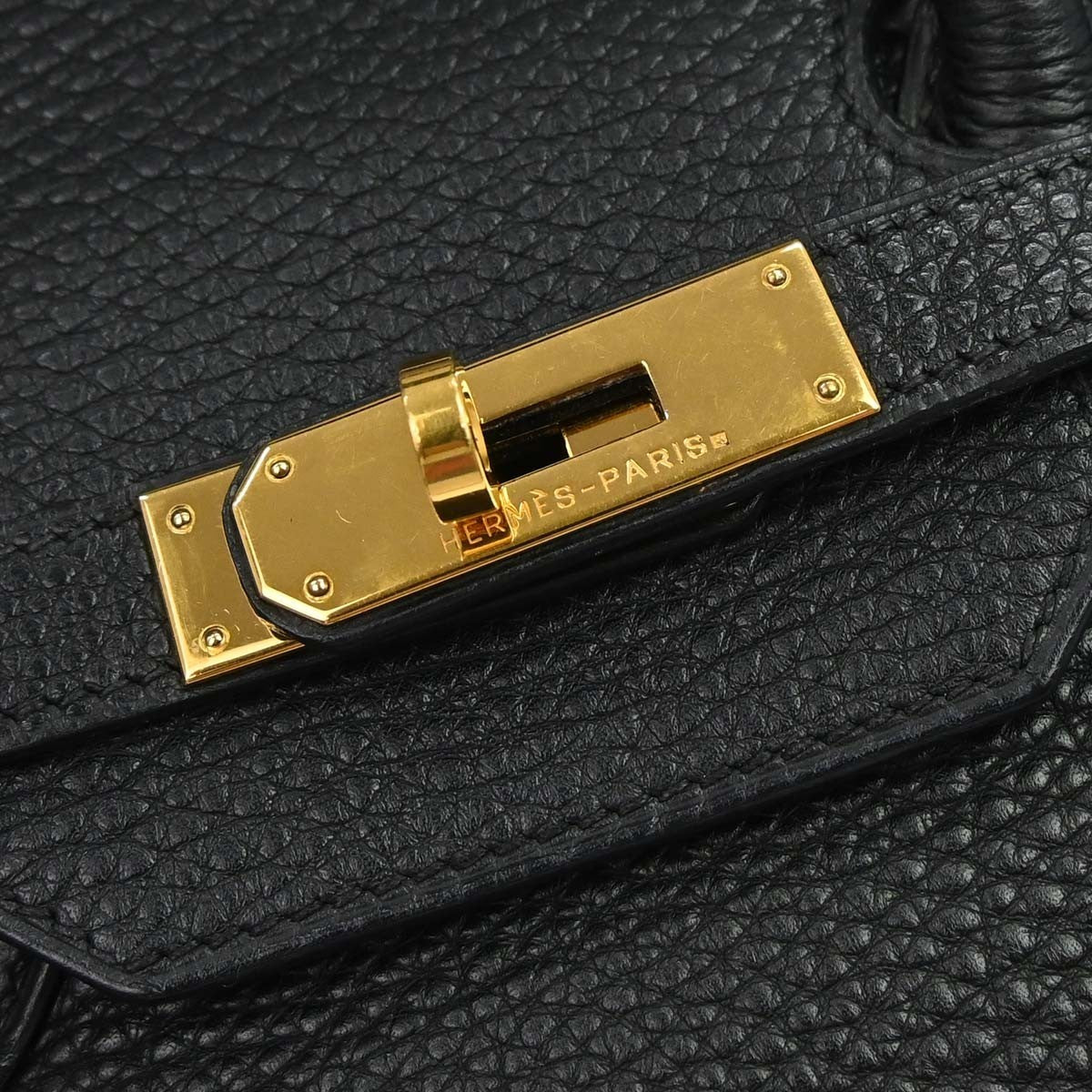 Hermes Birkin Black Togo With Gold Hardware Black Calfskin Handbag (Pre-Owned)
