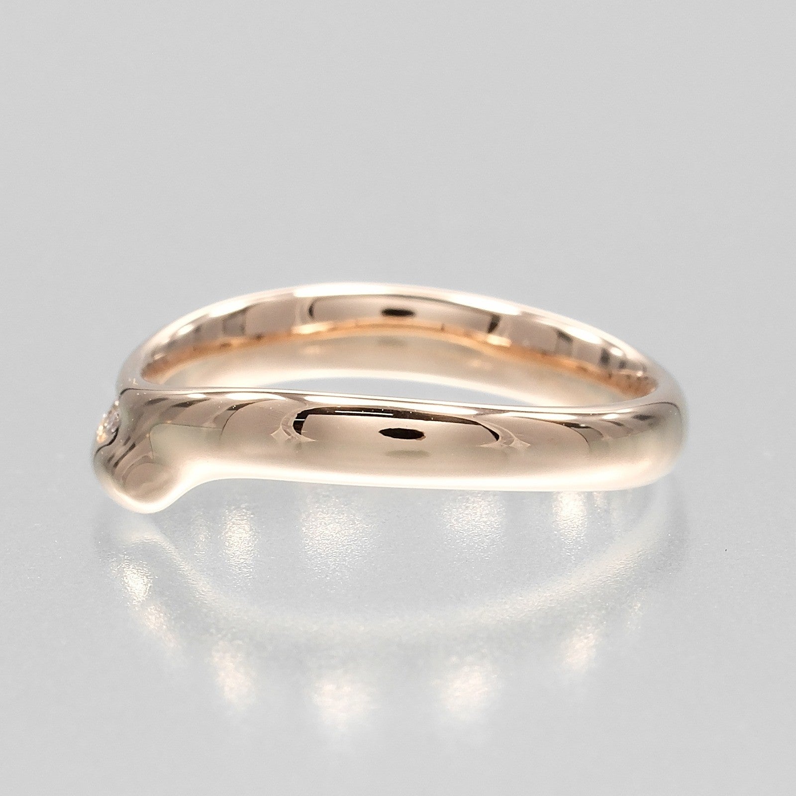 Tiffany & Co. Elsa Peretti Band Rose Gold With Diamonds Gold Pink_Gold Ring Jewelry (Pre-Owned)