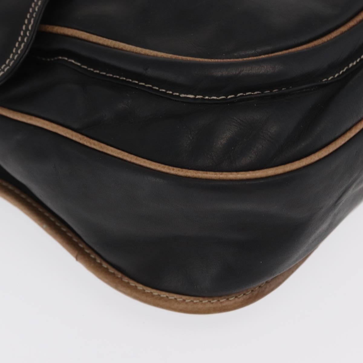 Loewe Anagram Leather Black Leather Shoulder Bag Bag (Pre-Owned)