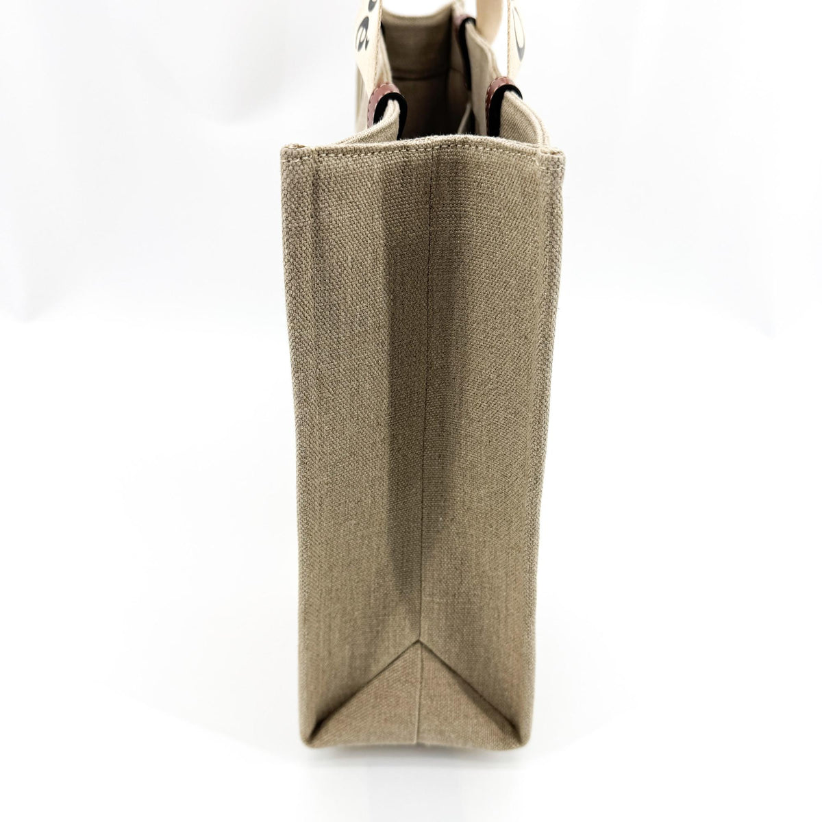 Chloe Woody Canvas With Leather Brown Canvas Tote Bag Bag (Pre-Owned)