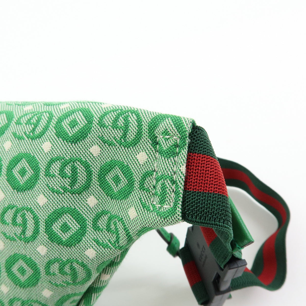 Gucci Children's Belt Printed Gg Coated Canvas Green Canvas Handbag (Pre-Owned)