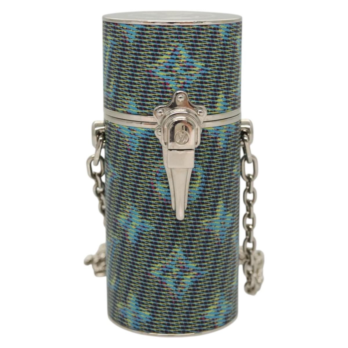 Louis Vuitton Lipstick Case On Chain Damier Monogram Lv Pop Canvas Blue Canvas Clutche & Pouche Bag (Pre-Owned)