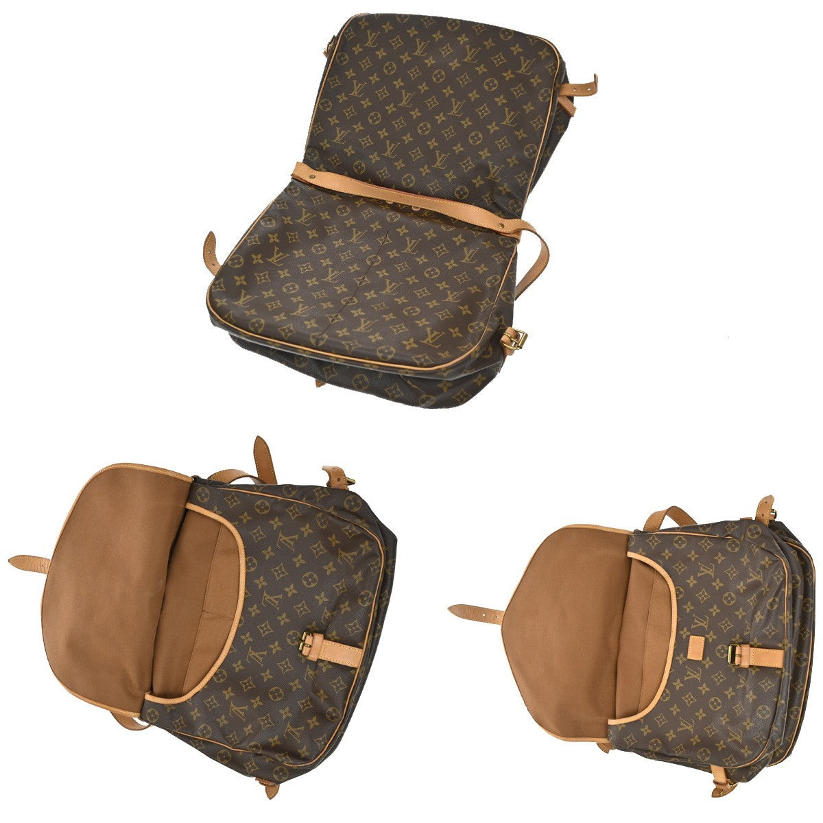 Louis Vuitton Saumur Monogram Canvas Brown Canvas Shoulder Bag Bag (Pre-Owned)